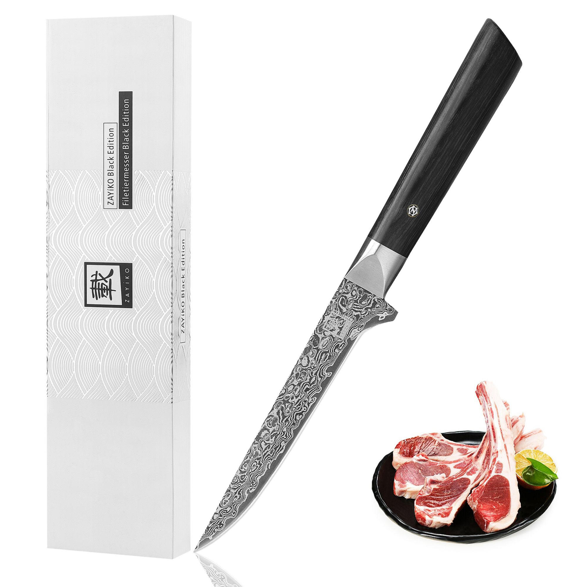 AUSBEINMESSER 14 cm - Schwarz, Holz/Metall (29cm) - Zayiko