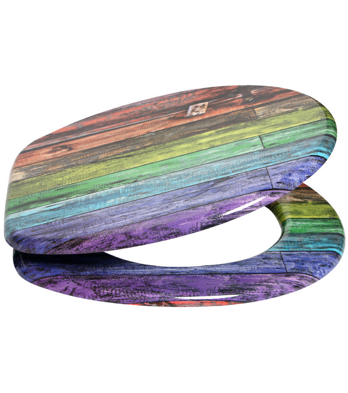 WC-SITZ Rainbow - Multicolor, Holzwerkstoff (38/6/47cm) - Sanilo