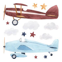 WANDAUFKLEBER 130x161cm - Zwei Wolkenebenen - Multicolor, Kunststoff (130/161/0.1cm) - Wallfluent