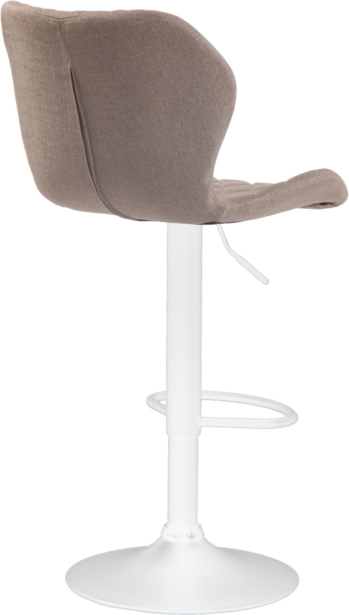 BARHOCKER Cora, Gestell weiß, Stoff Taupe - Taupe/Weiß, Textil/Metall (47/100/51cm) - TPFLiving