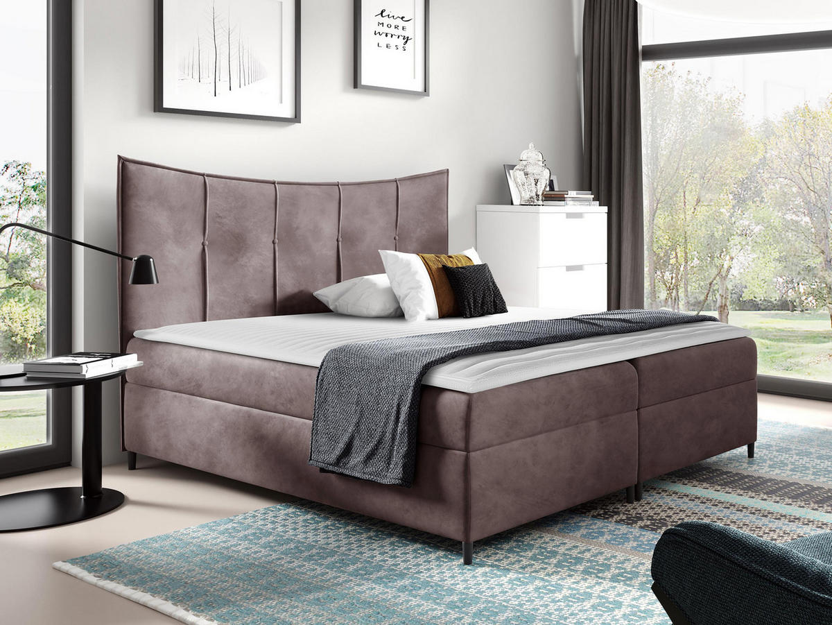 BOXBETT Bergamo - Violett, Holz (180/200cm) - MIRJAN24