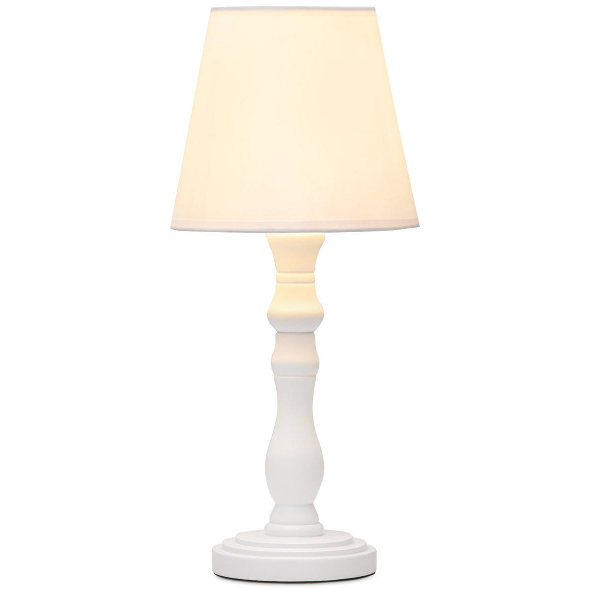 TISCHLAMPE GITTA 2-er Set, Weiß - Weiß, Keramik/Textil (18/18/42cm) - KONSIMO®