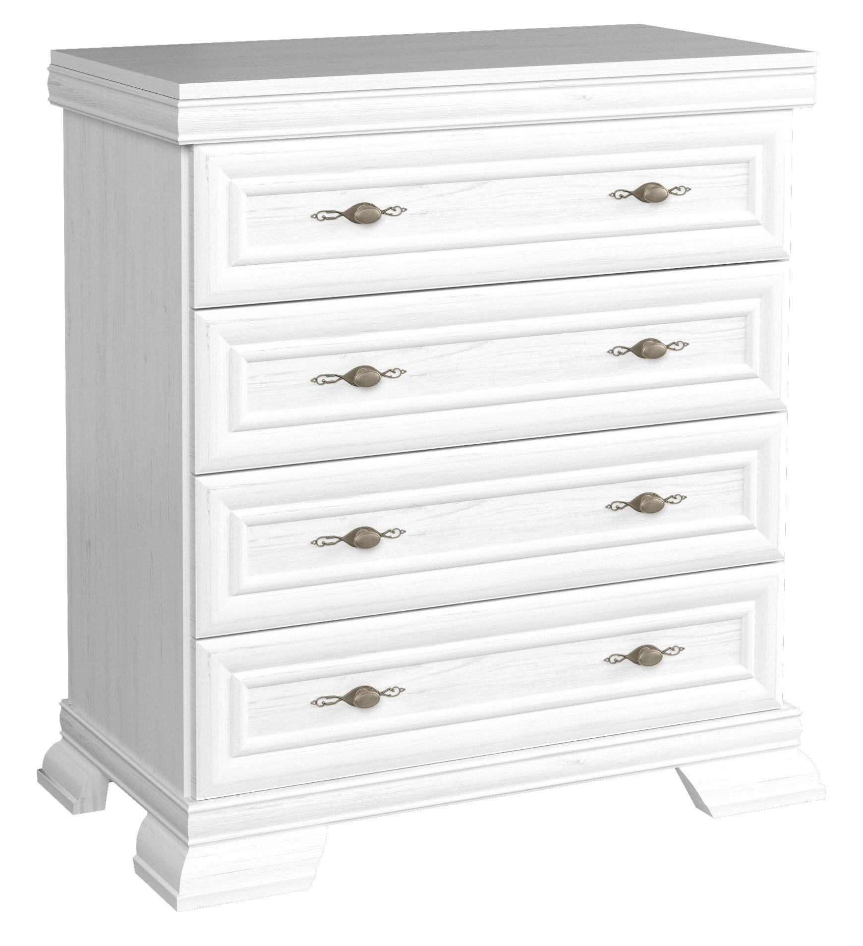 SCHUBLADENKOMMODE Kora Andersen Pinie 88 / 46 / 97cm - Weiß, Holz/Holzwerkstoff (88/97/46cm) - Feldmann-Wohnen