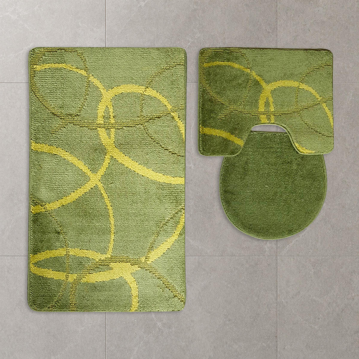 BADEMATTE Set 3 tlg GRÜN - Grün, Textil (60/100cm) - ROLFNERS