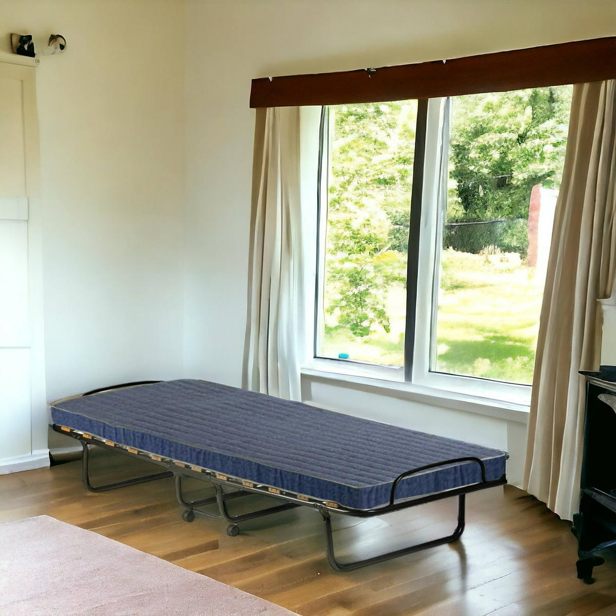 KLAPPBETT mit Matratze 80x190 - Schwarz, Holz (80/190cm) - Talamo Italia