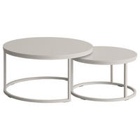 COUCHTISCH - 2er-Set - Kaschmir - Beige, Holzwerkstoff/Metall (74/74/40cm) - home24