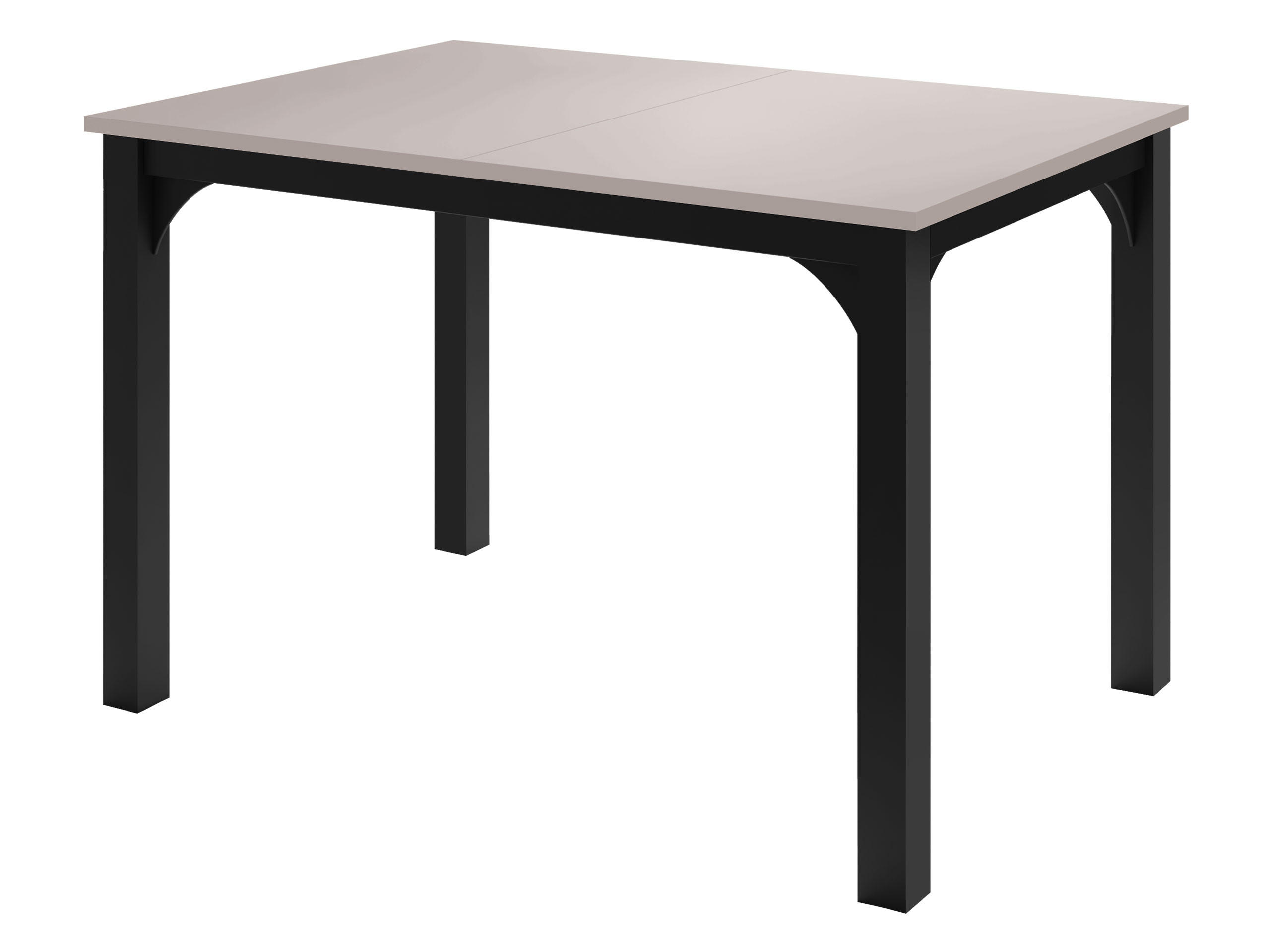 ESSTISCH Focus 120 - Kaschmir/Schwarz, Holzwerkstoff/Metall (80/120/76cm) - MIRJAN24