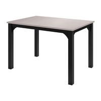 ESSTISCH Focus 120 - Kaschmir/Schwarz, Holzwerkstoff/Metall (80/120/76cm) - MIRJAN24