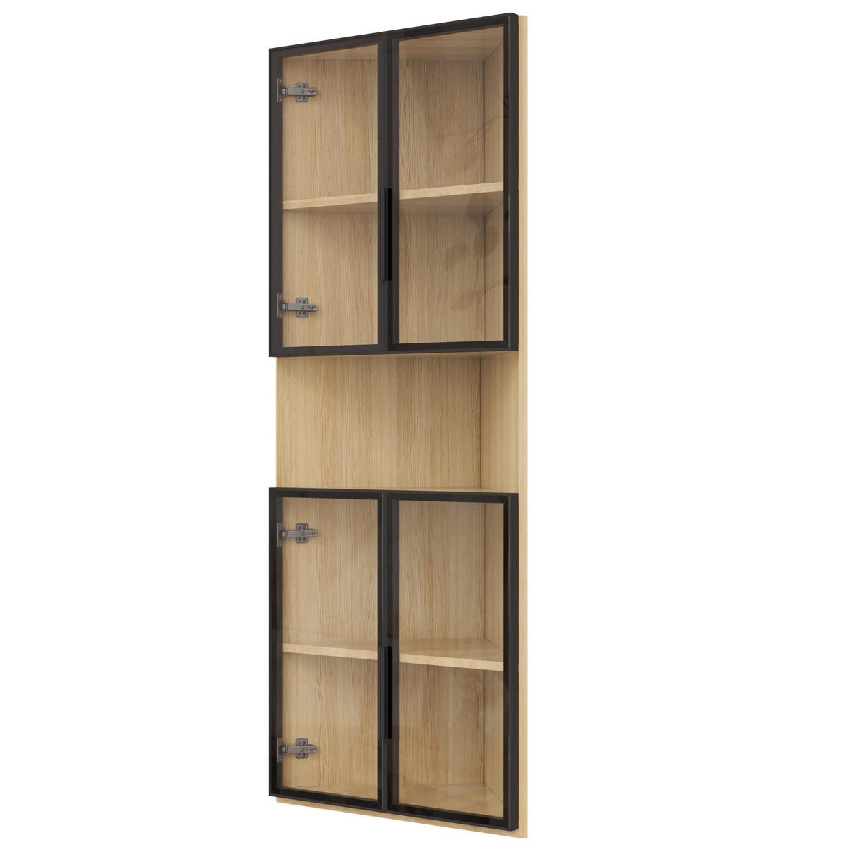 VITRINE mit LED-Beleuchtung 62x32x160 cm MDF Eichenoptik - Braun, Holzwerkstoff (32/160/62cm) - Beauniv