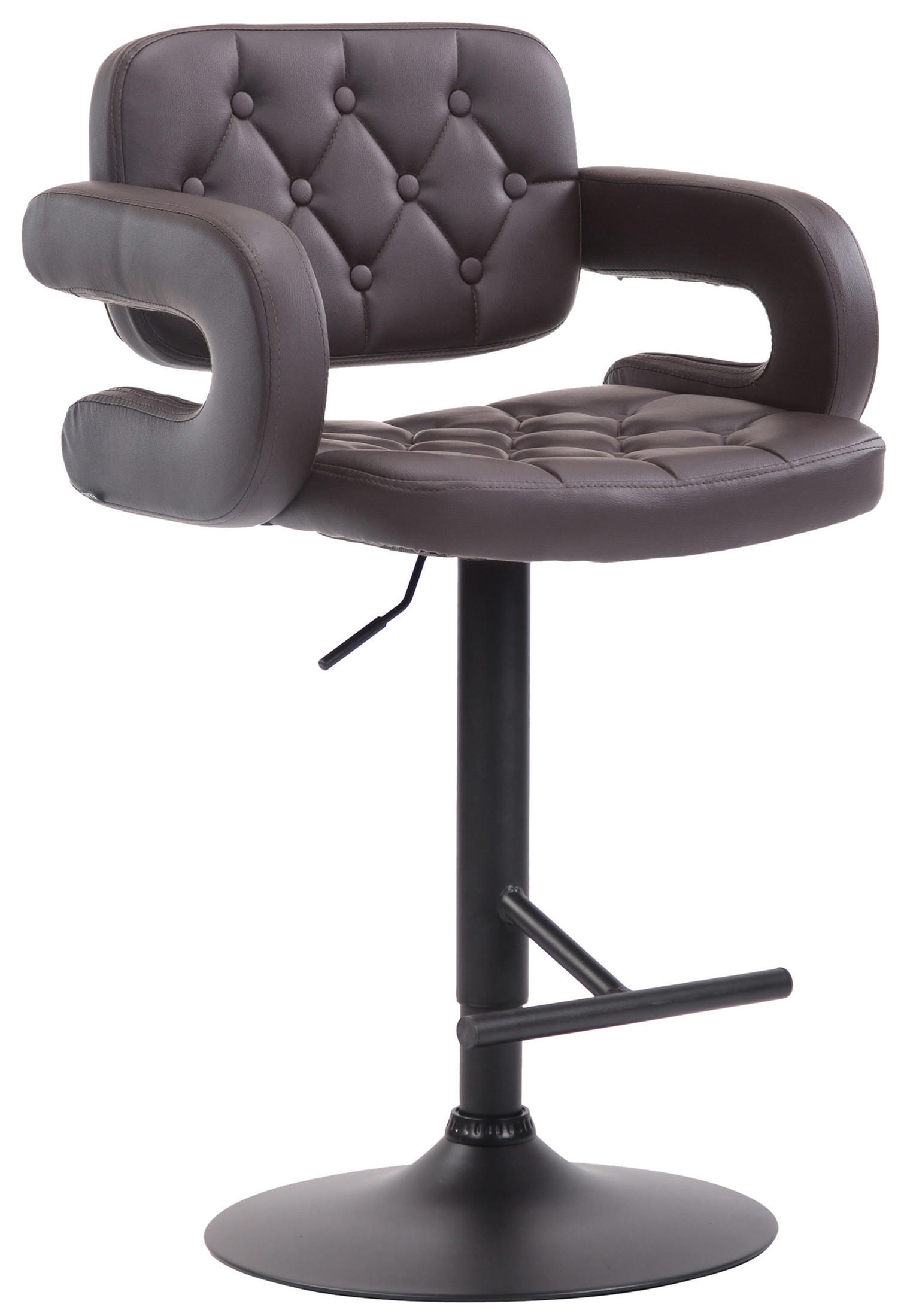 BARHOCKER Dubai, Gestell schwarz, Kunstleder Braun - Schwarz/Braun, Kunststoff/Textil (52/100/55cm) - TPFLiving