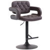 BARHOCKER Dubai, Gestell schwarz, Kunstleder Braun - Schwarz/Braun, Kunststoff/Textil (52/100/55cm) - TPFLiving