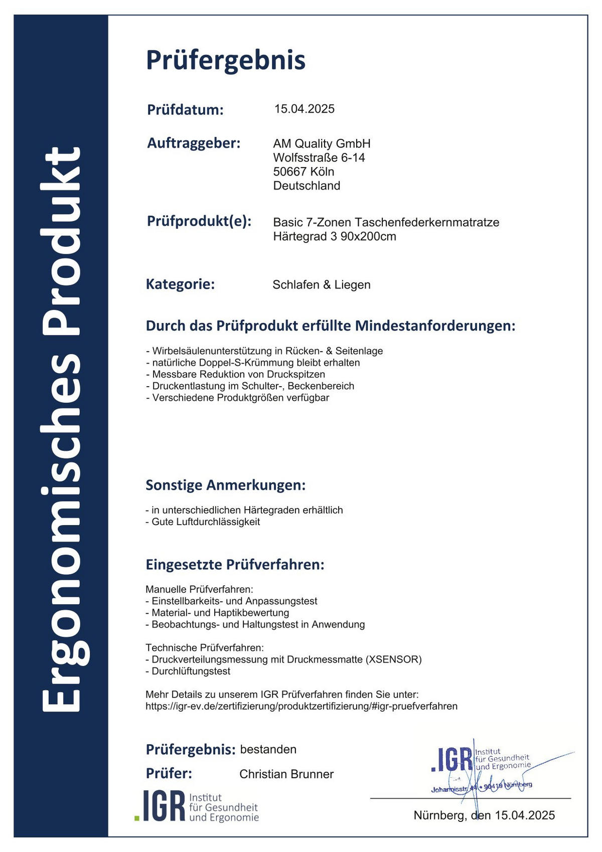 TASCHENFEDERKERNMATRATZE 130/190 cm H3 - 20cm Höhe & Toledo Bezug - Weiß, Textil (130/190cm) - AM Qualitätsmatratzen