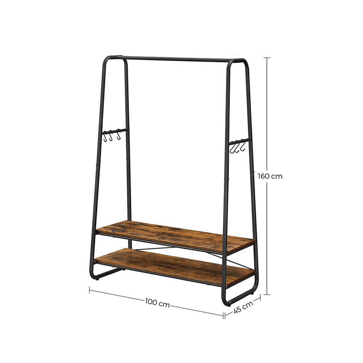 KLEIDERSTÄNDER - Braun, Holzwerkstoff (45/160/100cm) - Hansiro