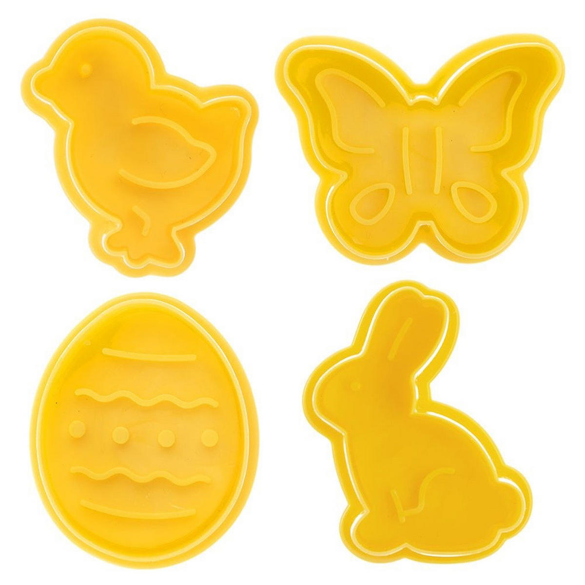 AUSSTECHFORM-SET Ostern Stempel 4-teilig Yellow - Gelb, Kunststoff (4/4/5cm) - Orion 