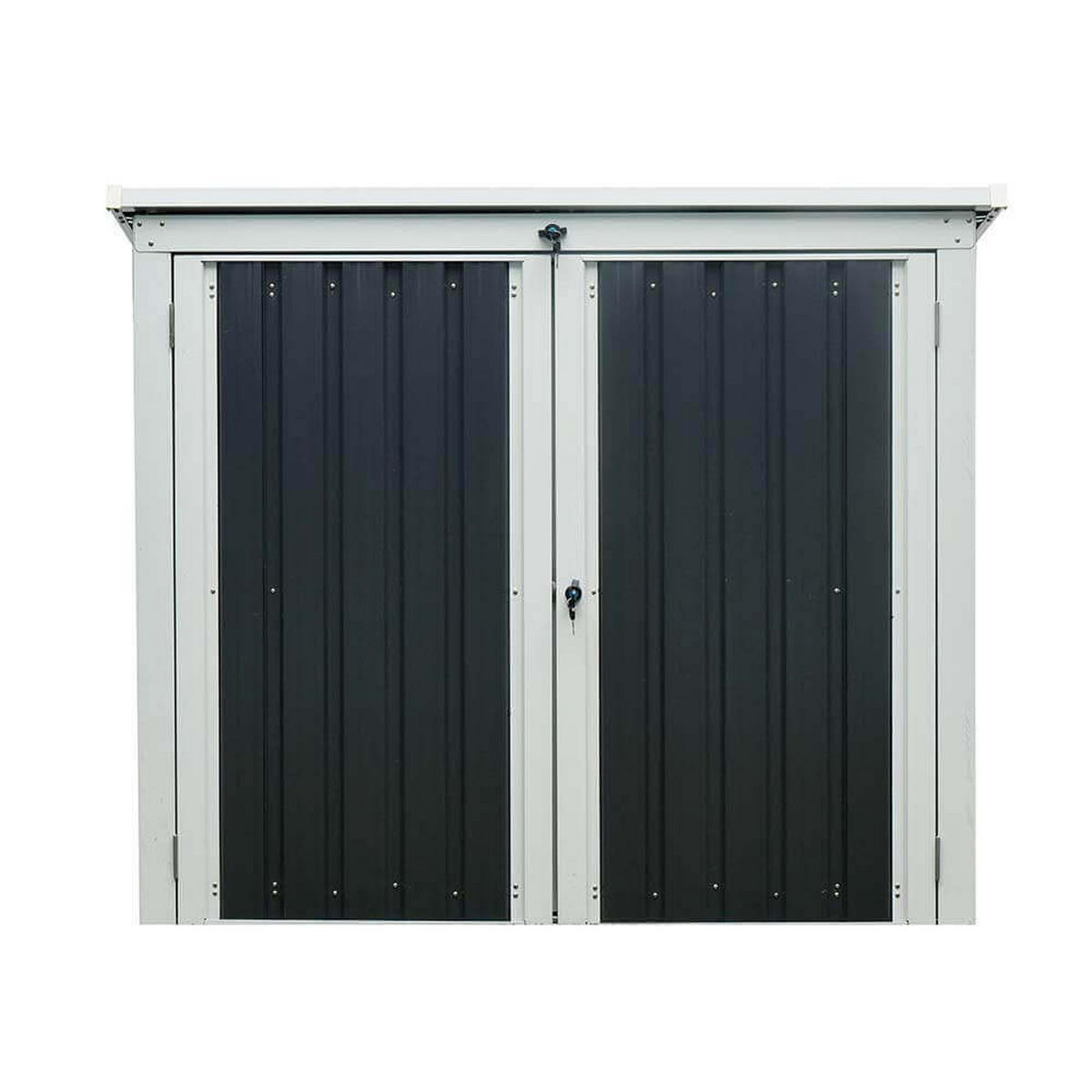 MÜLLTONNENBOX BASURA M - 2x 240L - Anthrazit, Metall (158/134/101cm) - Home Deluxe