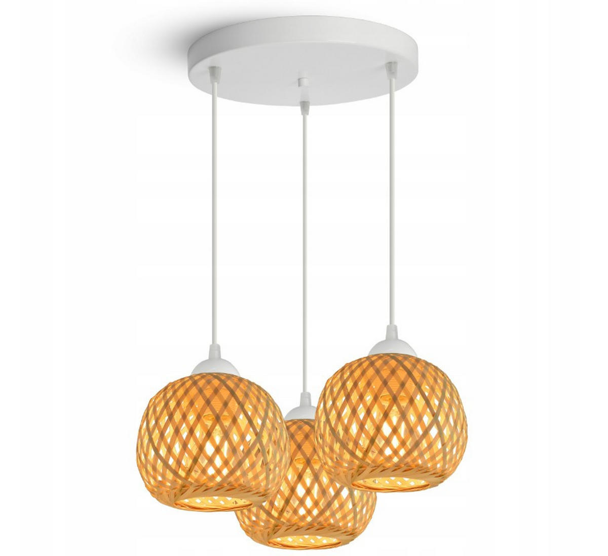 PENDELLEUCHTE BOHO - Beige/Weiß, Glas/Metall (15/34/100cm) - kiki design