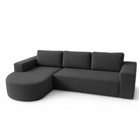 ECKSOFA Grafit Vello Mit Schlaffunktion Links Stoff Boucle - Graphitfarben, Textil (270/165cm) - Sepro Meble