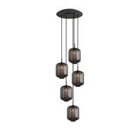 GALERIELEUCHTE Velo 5-flammig Rauch Ø 25cm - Anthrazit/Schwarz, Glas (25/25/27cm) - s.luce