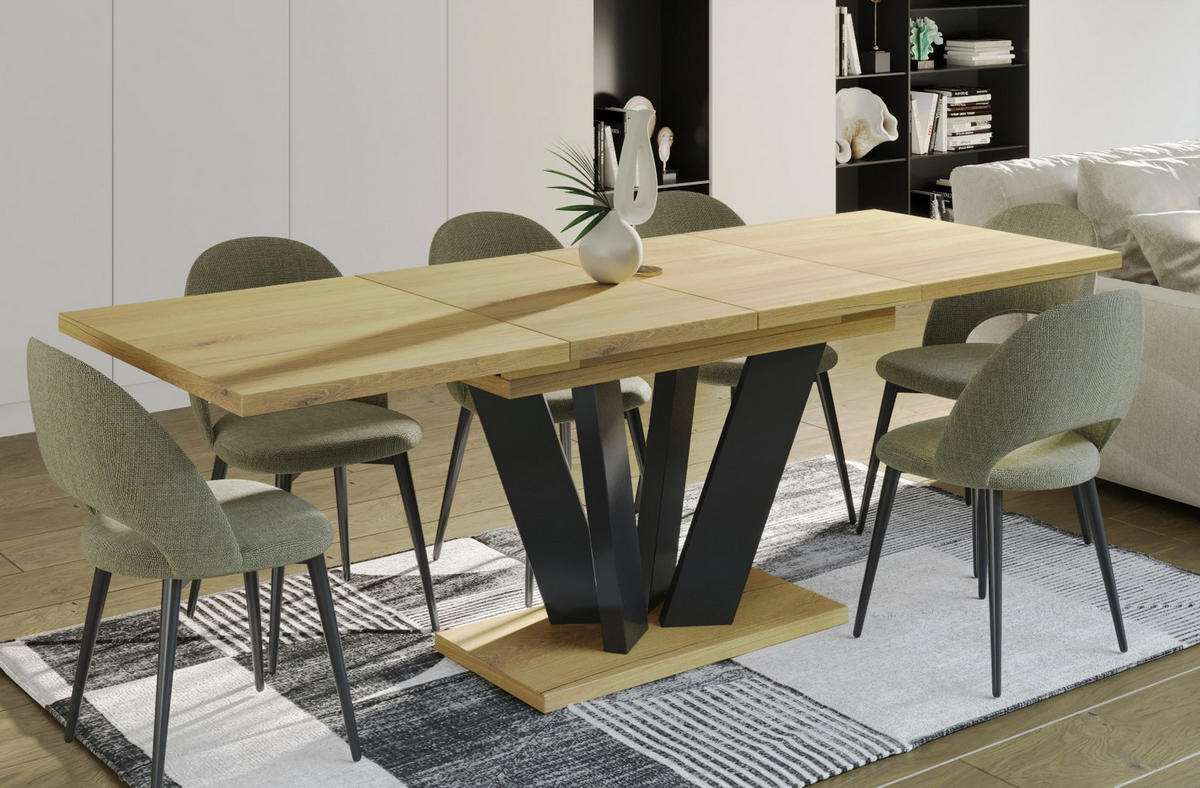 ESSTISCH Alex ausziehbar - Eichefarben, Holzwerkstoff (130/80/80cm) - Endo-Moebel
