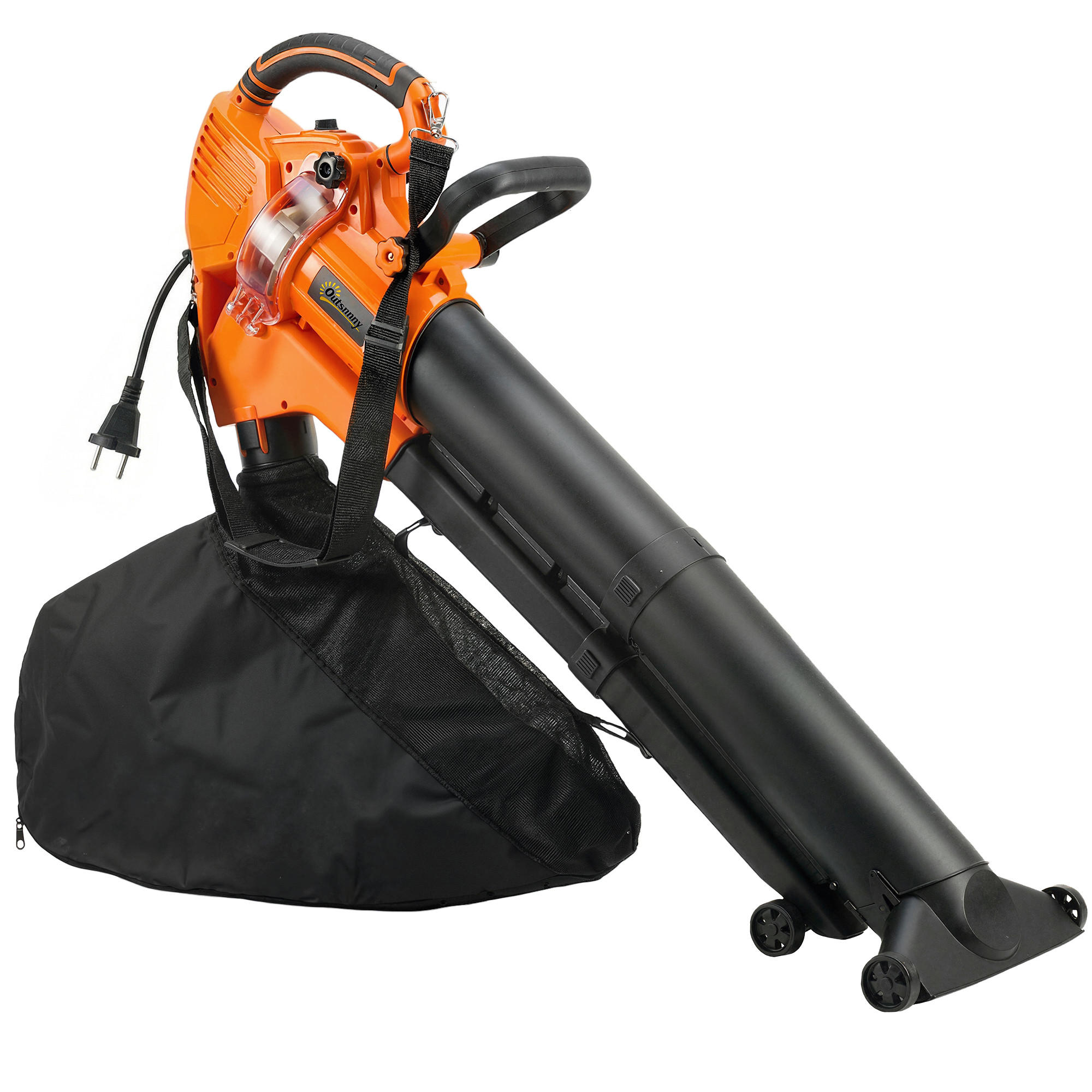LAUBBLÄSER mit Saugfunktion aus Kunststoff & Vliesstoff Orange - Orange, Kunststoff (31/48/121.5cm) - Outsunny