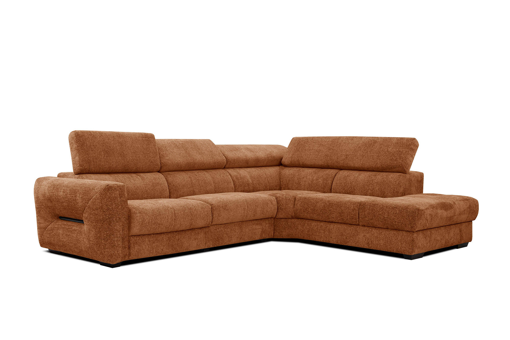 ECKSOFA CALVERA 5-Sitzer, dunkelorange - Dunkelorange, Holzwerkstoff/Textil (298/239cm) - Courtois Laville