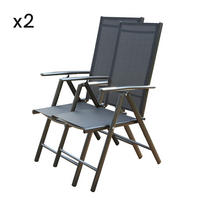 GARTENSTUHL Brescia Schwarz 2er - Set - Schwarz, Metall (66/56cm) - Concept Usine