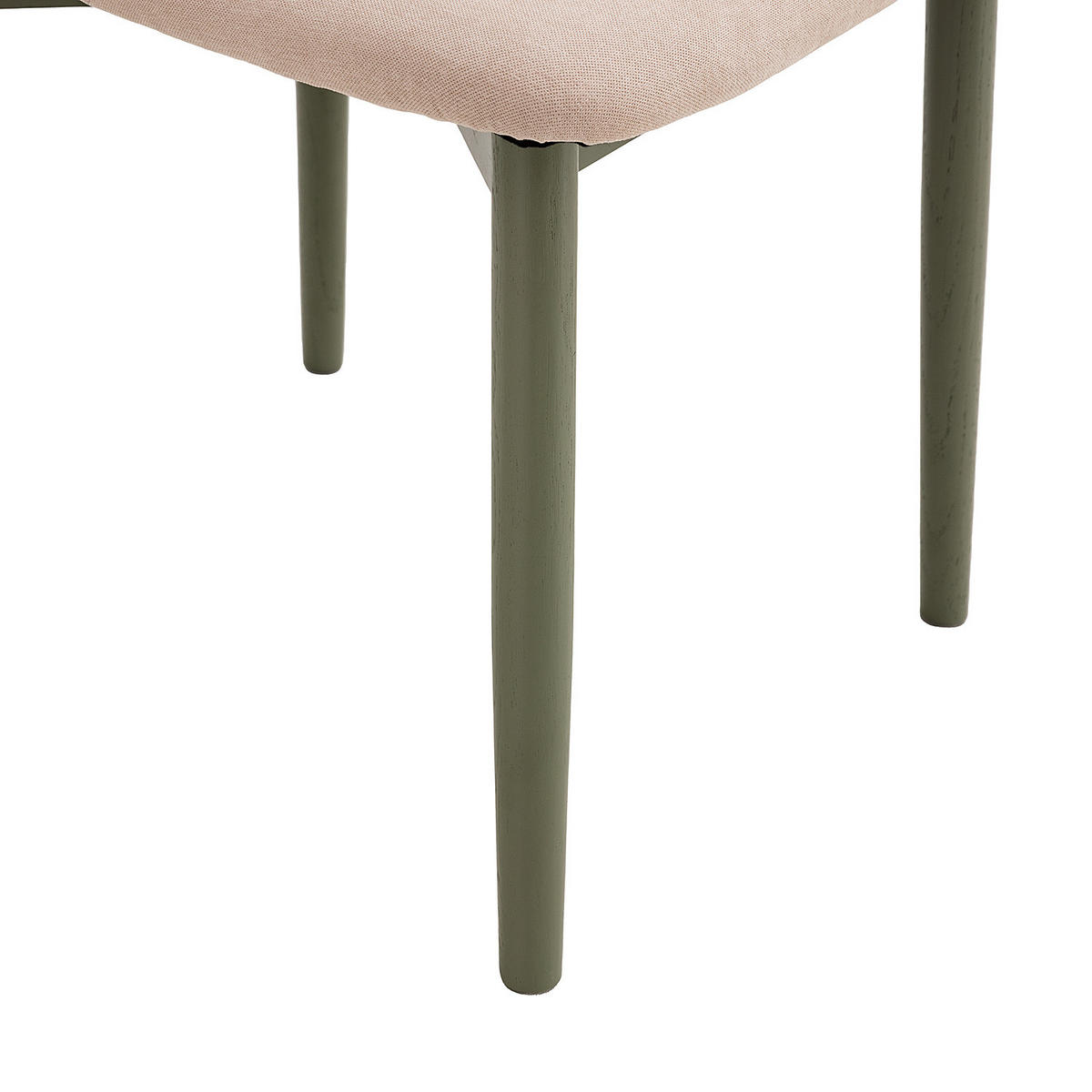 ESSZIMMERSTUHL - Eiche massiv / Webstoff, 2er-Set - Beige/Olivgrün, Holz (47/78/51cm) - home24