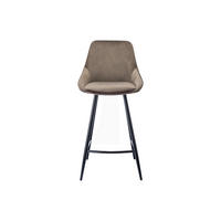 BARHOCKER - 48 cm x 51 cm - Samt, Stoff - Taupe MASURIE - Taupe, Textil (48/99/51cm) - Vente-Unique