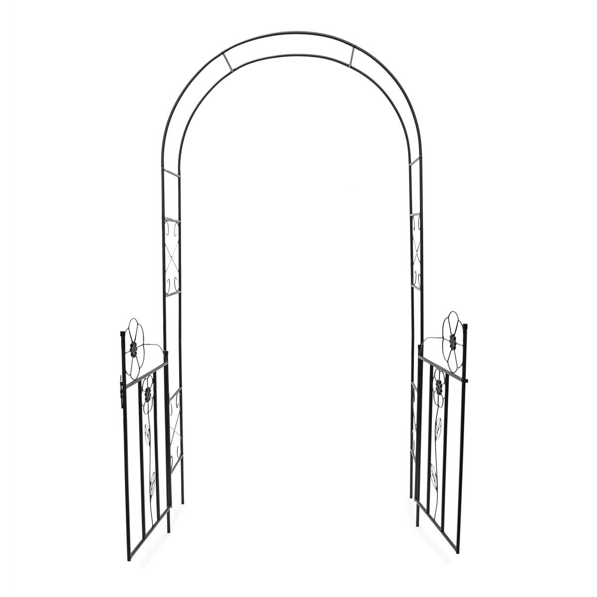 ROSENBOGEN - Schwarz, Metall (116/228/36.5cm) - Relaxdays
