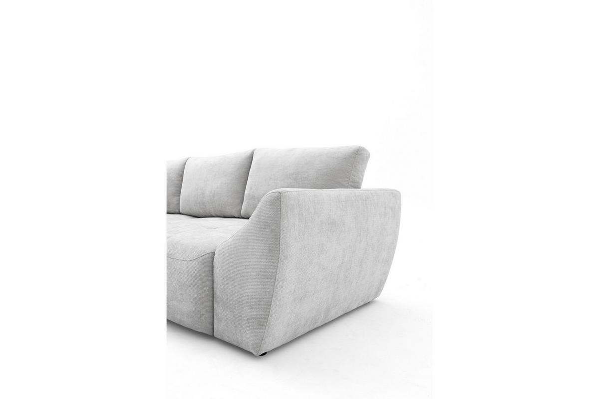 ECKSOFA NICE L Links mit Schlaffunktion 137x204 Chenille Hellgrau - Hellgrau/Schwarz, Holz/Textil (260/165cm) - Muffo