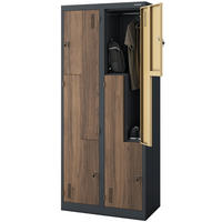 UMKLEIDESCHRANK Spind OSLO 4 Abteile 185x80x45cm Anthrazit-Nussbaum - Anthrazit, Metall (80/185/45cm) - DELUKE