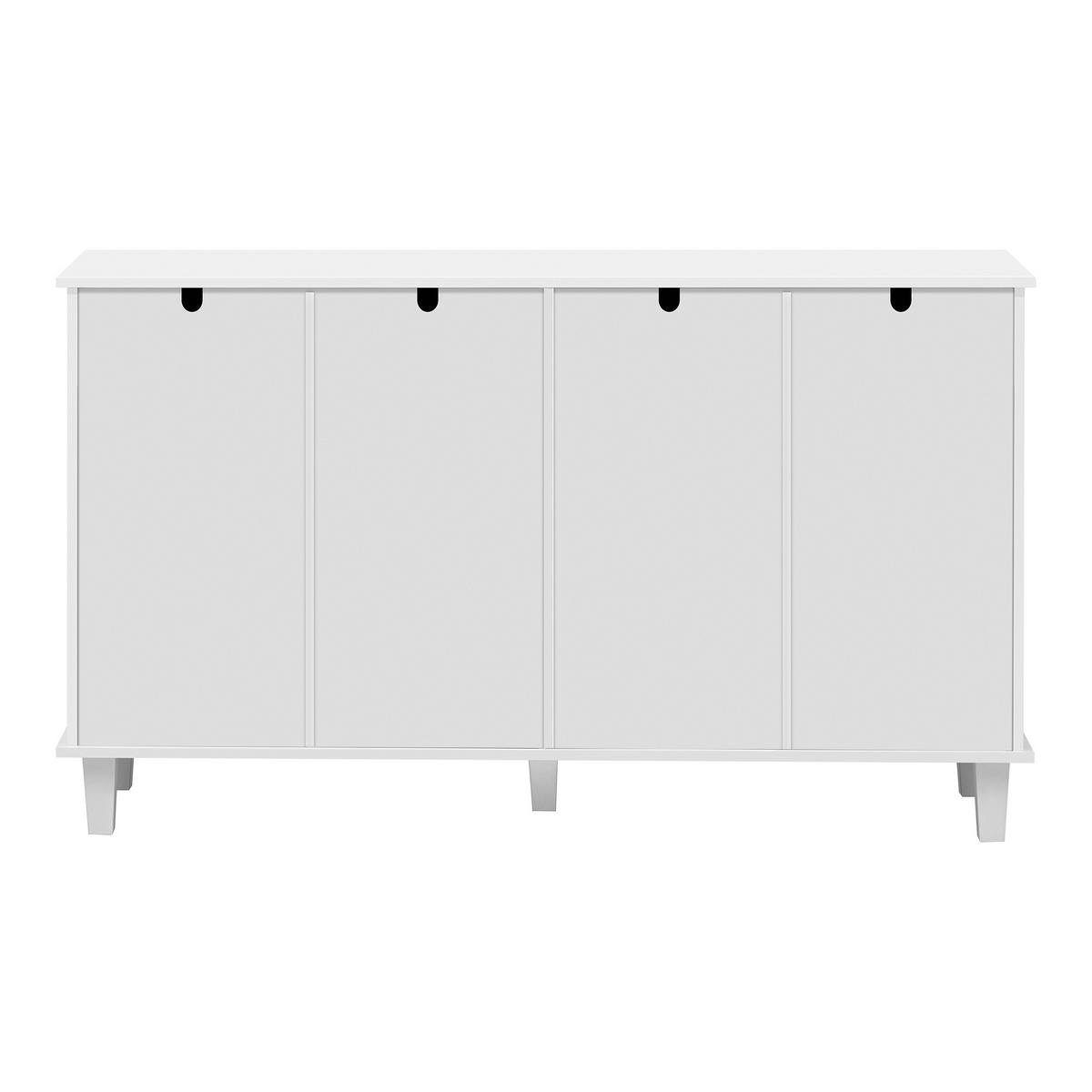 SIDEBOARD Spiegeltüren Schubladen Kristallgriffe modern - Weiß, Holzwerkstoff (40/83/140cm) - FLIEKS