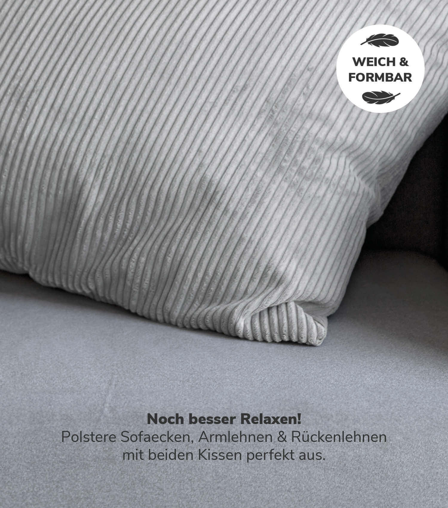 DEKOKISSEN SET Die Kuschelbuddies - Anthrazit, Textil (45/45cm) - Mokebo