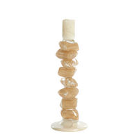 KERZENSTÄNDER Estina - Braun - 11.5/11.5/35 cm - Beige, Glas (11.5/35/11.5cm) - Light & Living