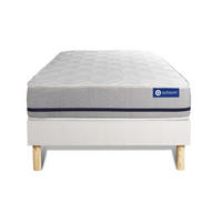 BETT Actilatex soft Latex und Memory-Schaum 90 x 200 cm h2 - Kit Bettgestell Weiß - Beige/Weiß, Karton/Holz (90/200cm) - ACTISOM