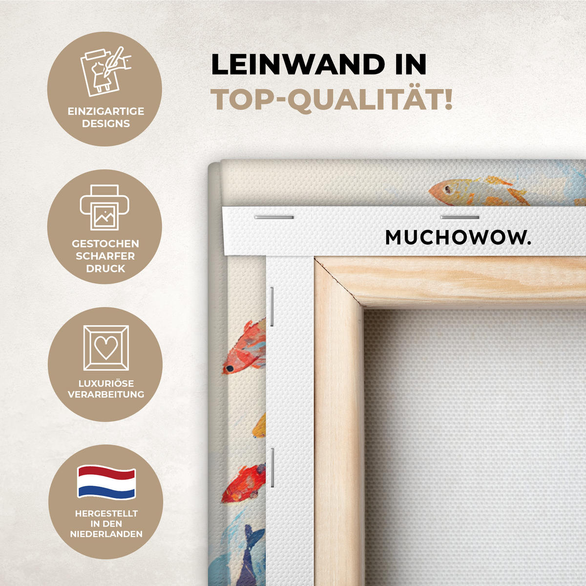 LEINWANDBILD Meer - Fische - Bunt - Dynamisch 30x40 cm - Hellblau, Textil (30/40cm) - MuchoWow