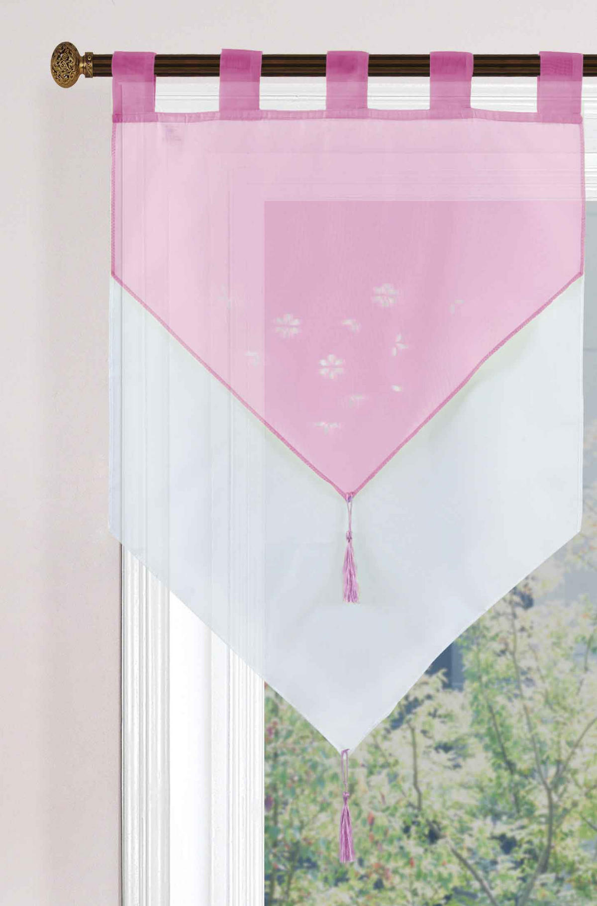 SCHEIBENGARDINE GERA 90x60 cm Rosa - Rosa, Textil (60/90cm) - Gardinenbox