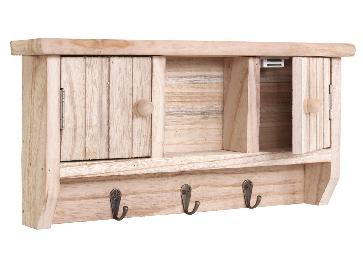 SCHLÜSSELBRETT Buche Dekor - Buchefarben, Holz (40/19/8cm) - MCW