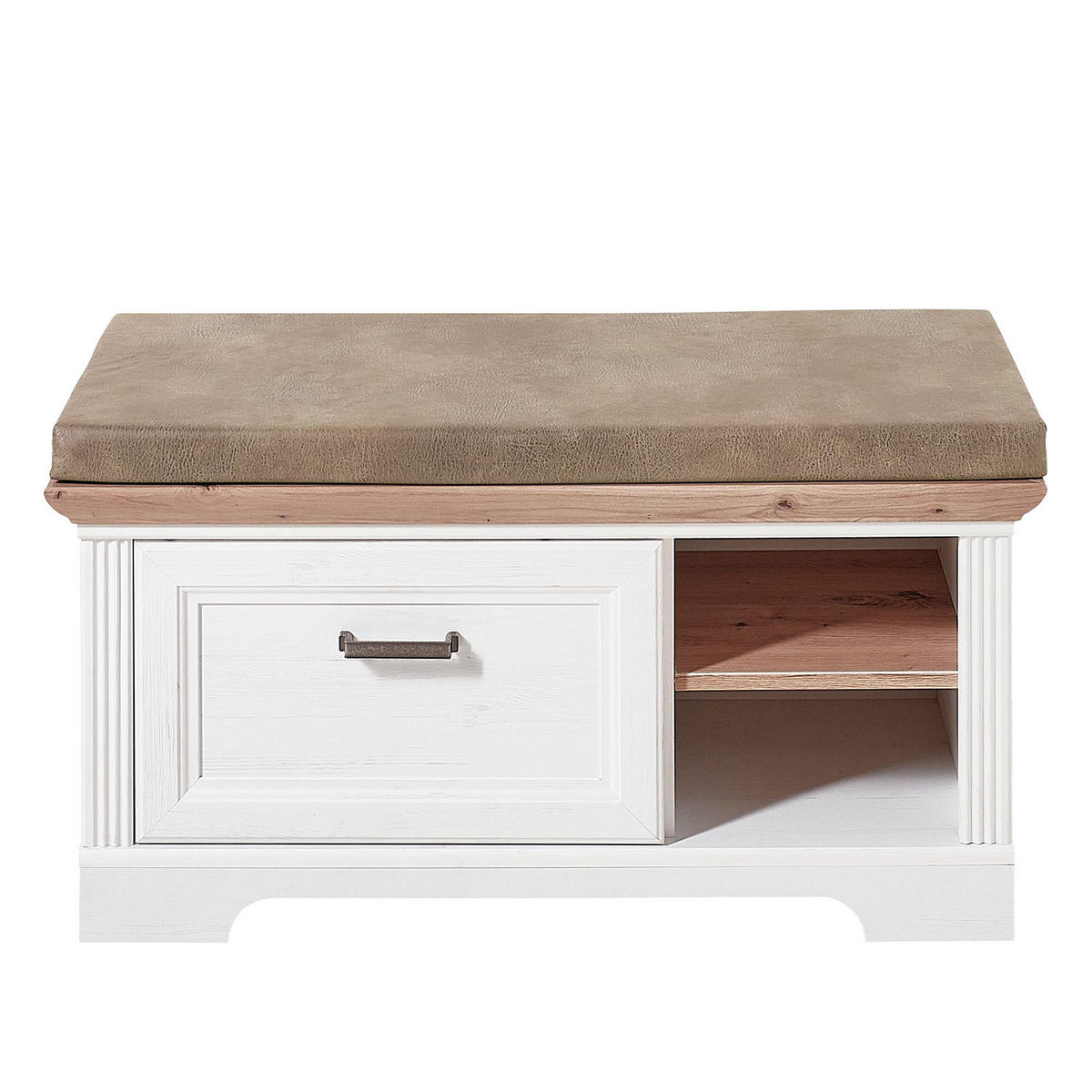 GARDEROBENBANK - Pinienfarben, Holzwerkstoff/Metall (93/49/41cm) - home24