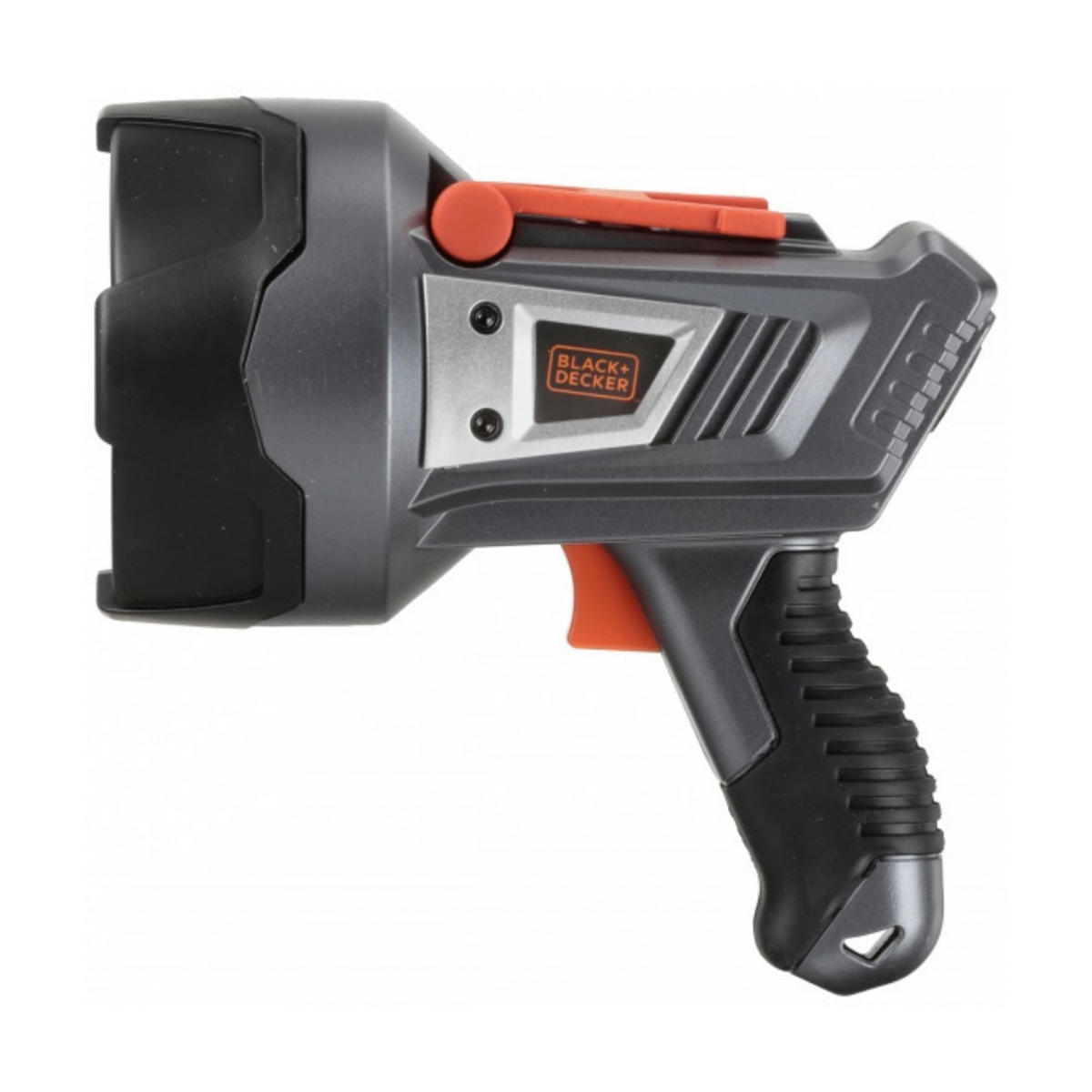 TASCHENLAMPE SLV3 Schwarz Grau LED 600 Lumen Akku 2 Modi 400 m - Schwarz/Orange, Kunststoff (16.5/9.5/15cm) - Black & Decker