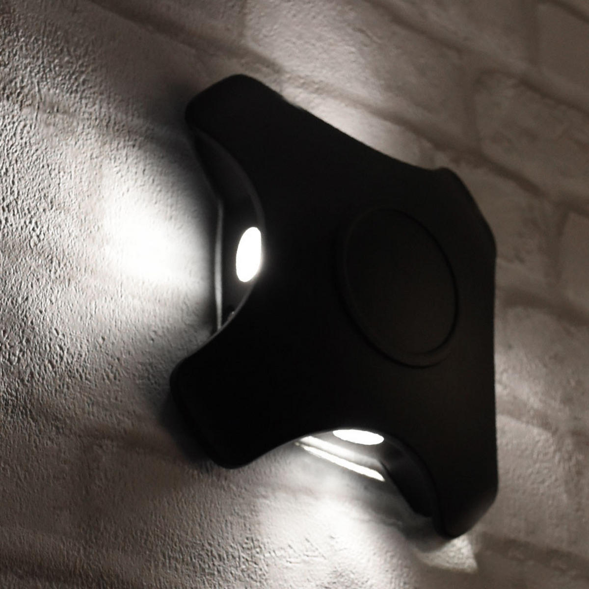 LED AUSSEN-WANDLEUCHTE Alu Schwarz - Schwarz, Metall (19/19/5cm)