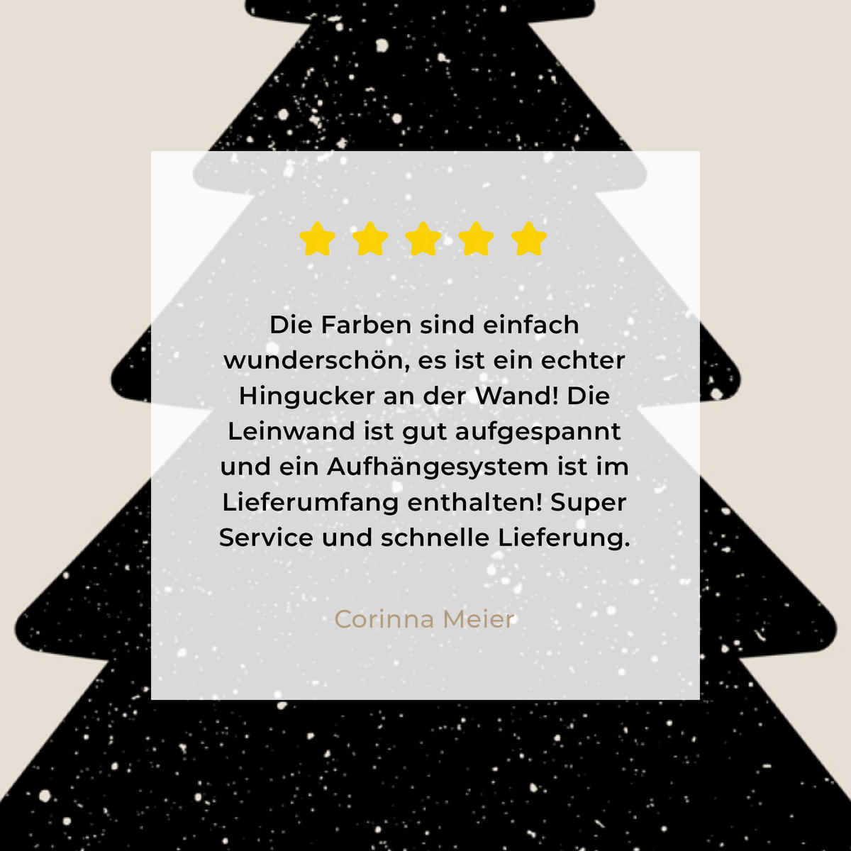 LEINWANDBILD Weihnachtsbaum - Schwarz - Urlaub - Beige Wandbilder 80x60 cm - Schwarz, Textil (80/60cm) - MuchoWow