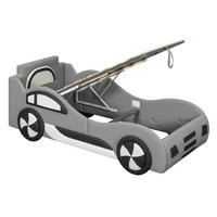 FLACHBETT 90x200cm Grau Autobett Kinderbett Unterbettstauraum - Grau, Holz - FLIEKS