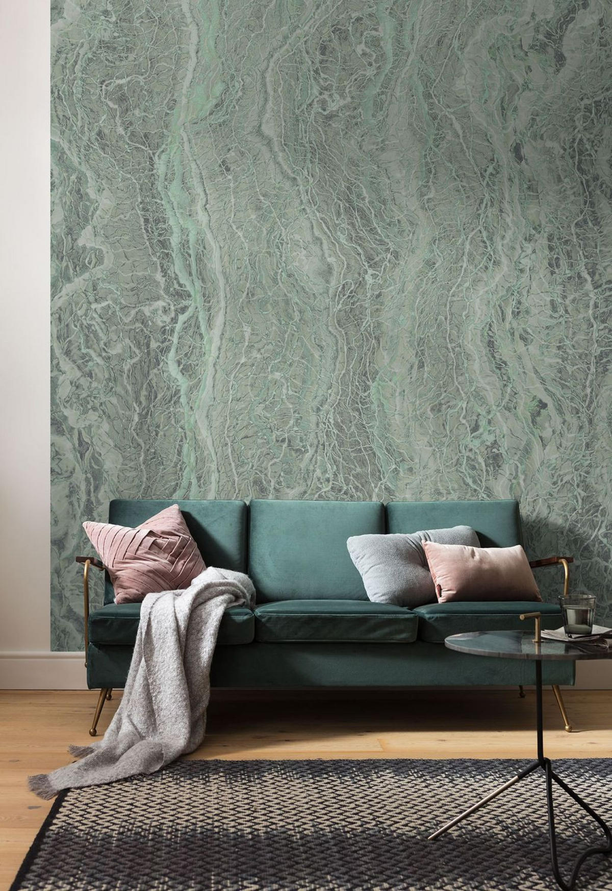 FOTOTAPETE Marmor 200 x 280 cm - Grün, Papier (200/280cm) - Sanders & Sanders