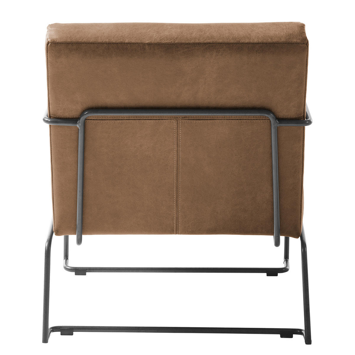 SESSEL - Antiklederlook - Grau, Textil/Metall (63/71/78cm) - home24