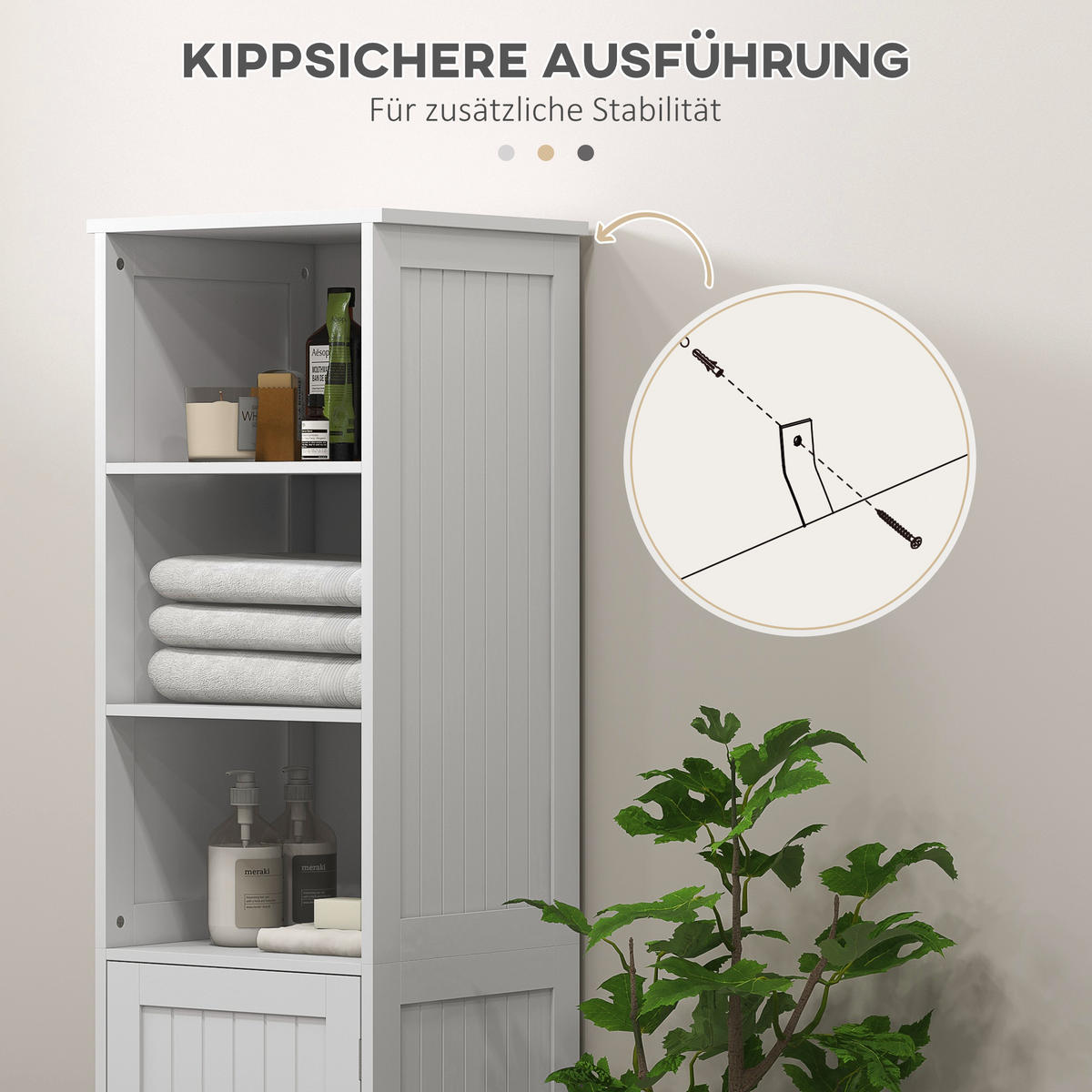 BADEZIMMERSCHRANK, MDF, Weiß, 40 x 38 x 160 cm - Weiß, Metall (38/160/40cm) - HOMCOM