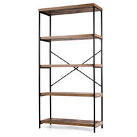 BÜCHERREGAL Braun - Braun, Holz (35/160/79cm) - COSTWAY
