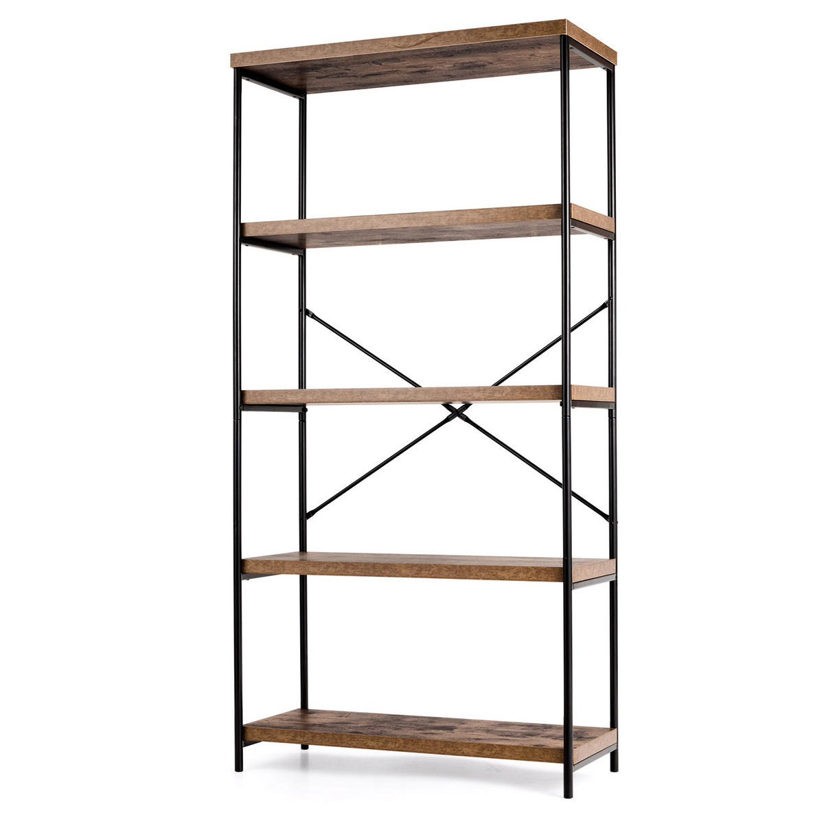 BÜCHERREGAL Braun - Braun, Holz (35/160/79cm) - COSTWAY