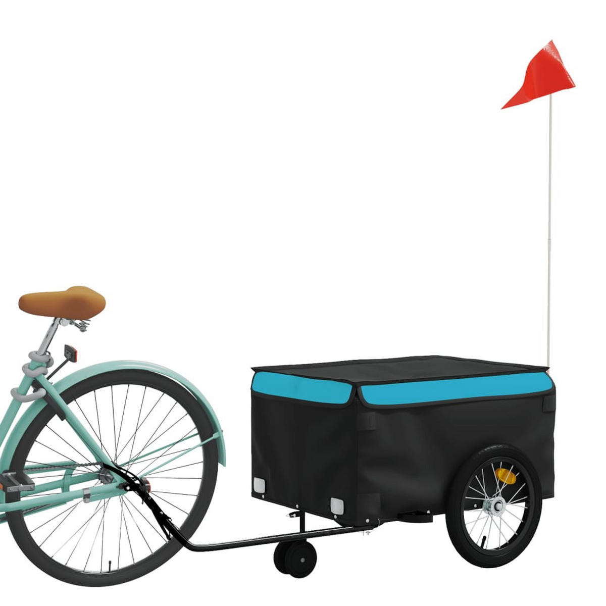 FAHRRADANHÄNGER Schwarz Und Blau 45 Kg Eisen - Blau, Metall (62.5/52/124cm) - vidaXL