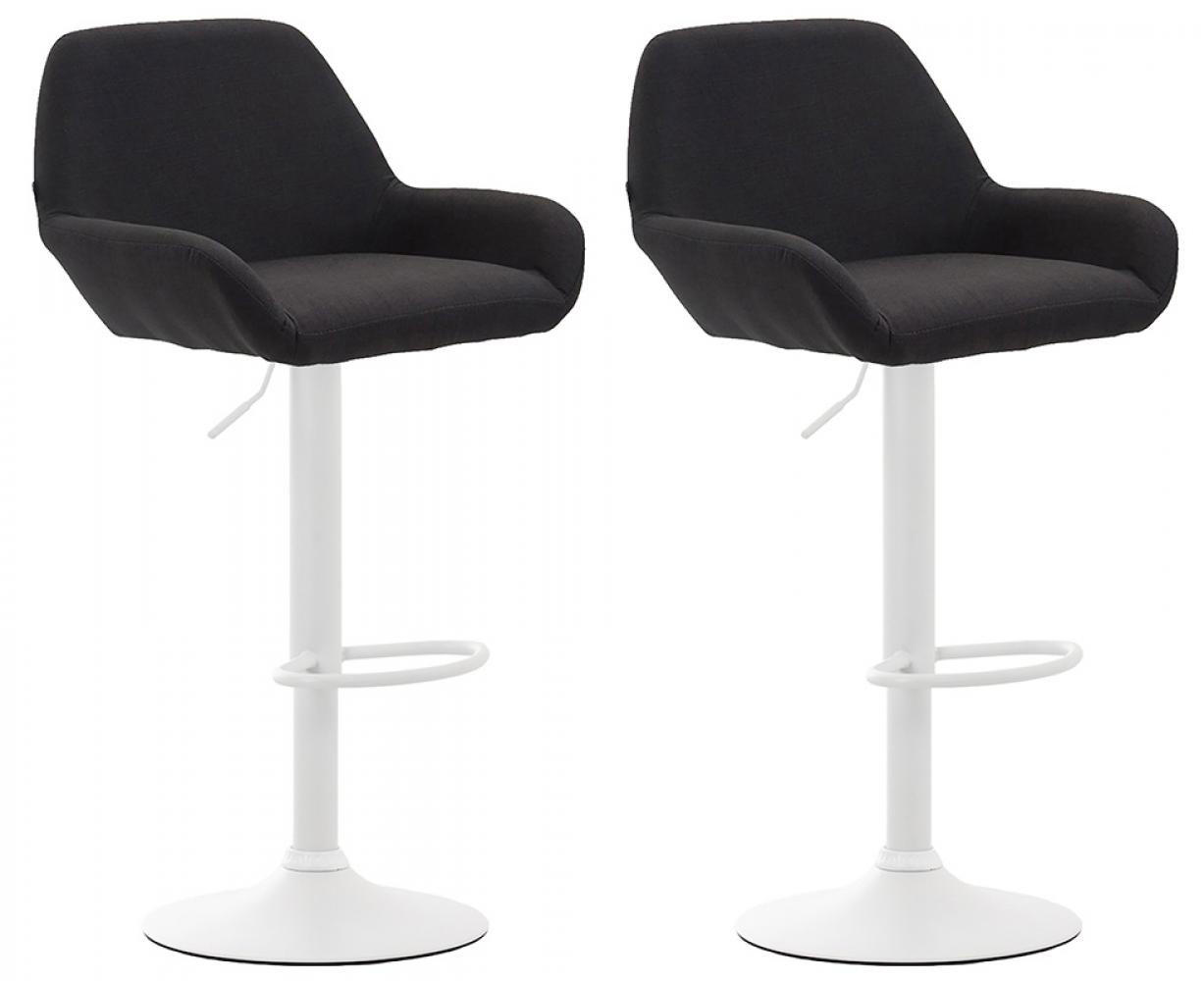 BARHOCKER 2er Set Stoff schwarz - Schwarz/Weiß, Textil/Metall (51/89/52cm) - CLP